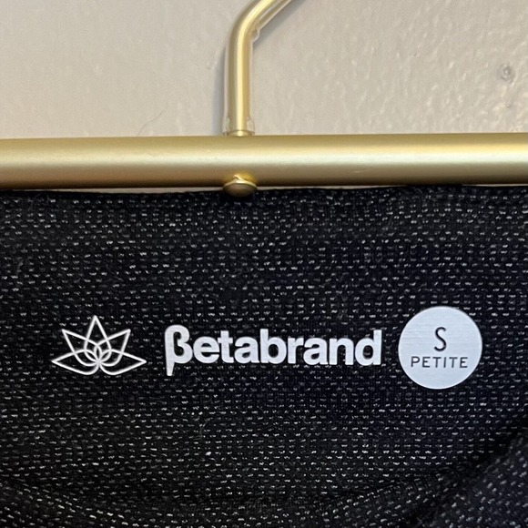 Betabrand Career Yoga Pants Sz Small Petite Charcoal Gray Wide Leg Flare Stretch - Picture 5 of 6